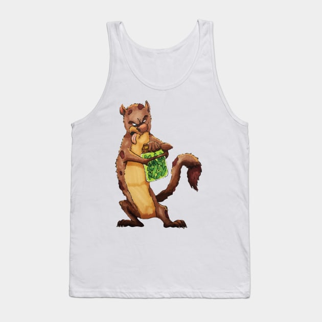 Weasel Opening a Jar of Pickles Tank Top by Thought2paper 